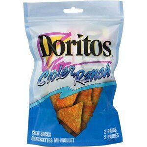 Mad Engine 2 Pair Doritos Cooler Ranch Chips Crew Socks Mens Size 8-12 Gift Bag